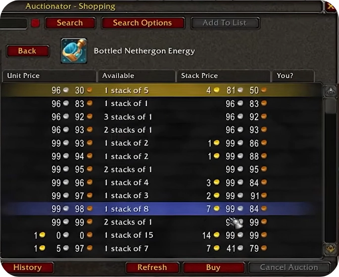 Bottled Nethergon Energy