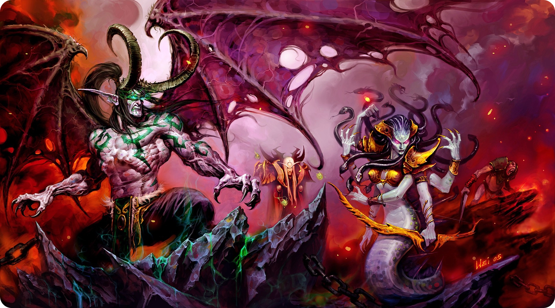 Lady Vashj with Illidan Stormrage