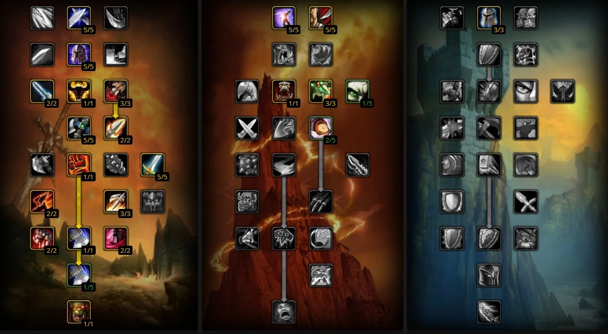 TBC Arms Warrior PvP talent build 41/17/3 Swords