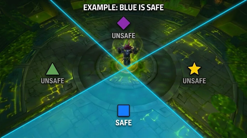 Sermon of Ula'tek memory game safe quadrant in the Azta'rec arena