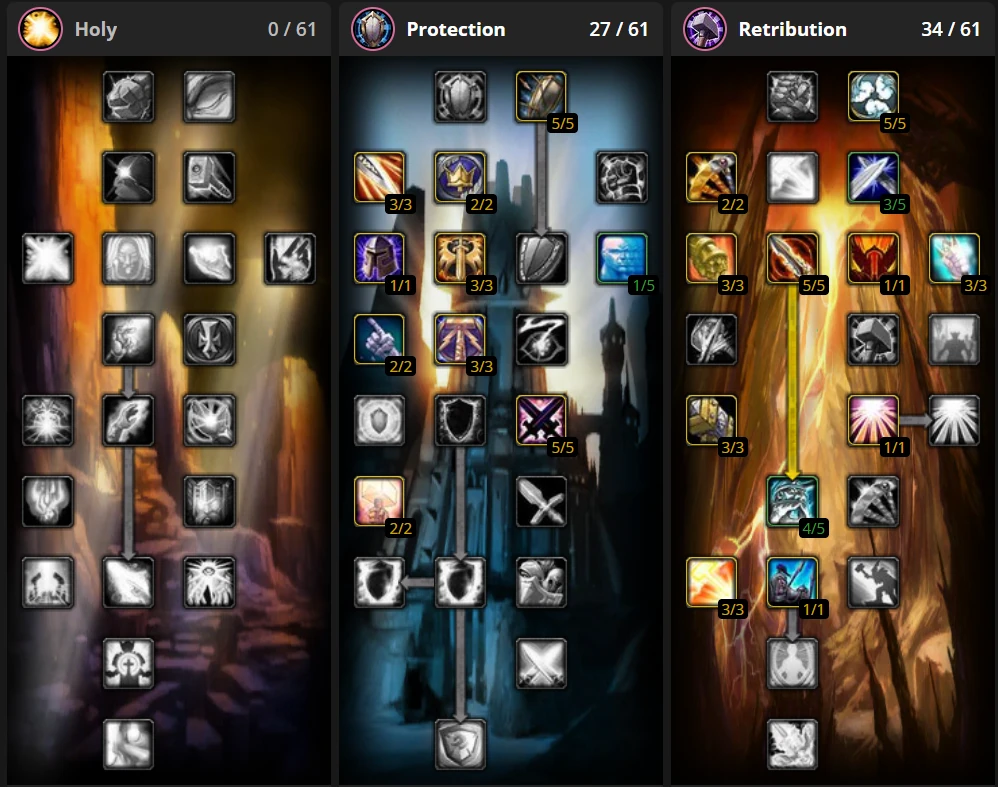 Reckoning Ret 0/27/34 PvP talent build — TBC Anniversary Season 3