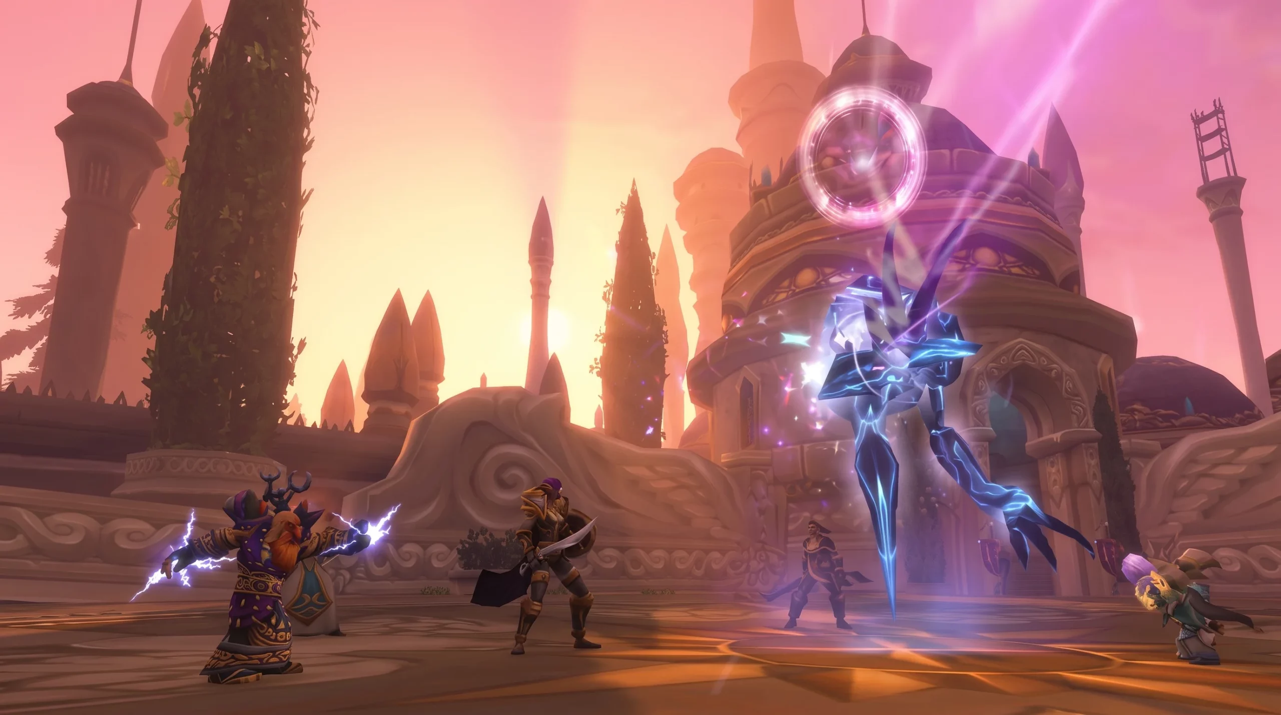 City of Dalaran dungeon — Dalaran after the fall of its barrier in WoW: Forever